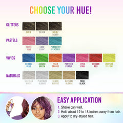 Application sur cheveux panthère violet pour une couleur rapide.