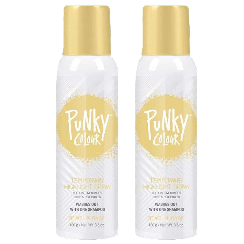 Punky Color Spray Blond Plage sur cheveux, mèches temporaires et amovibles.
