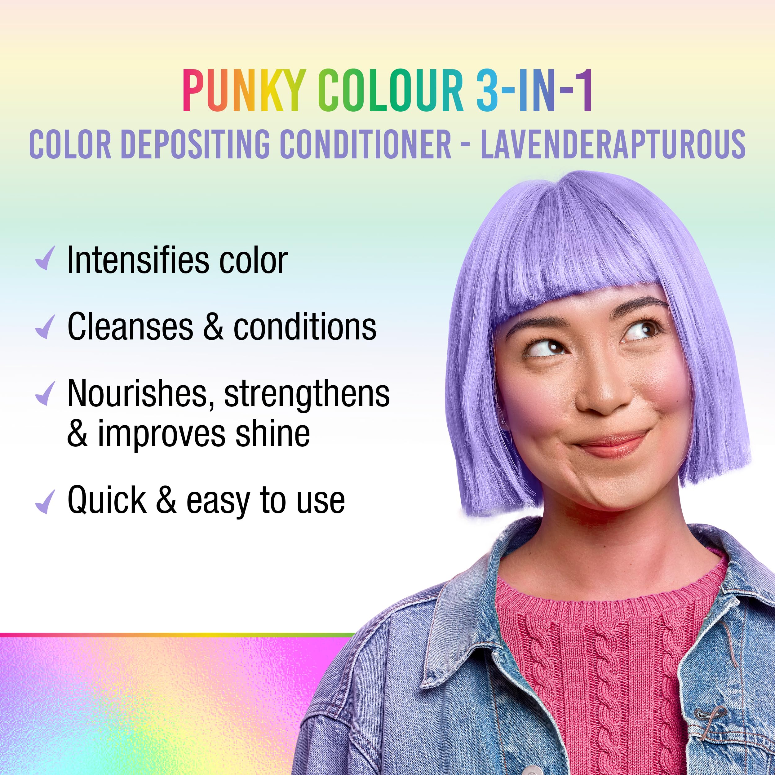 Punky Colour Lavenderapturous bottle pour demonstrates pigment-rich color boost