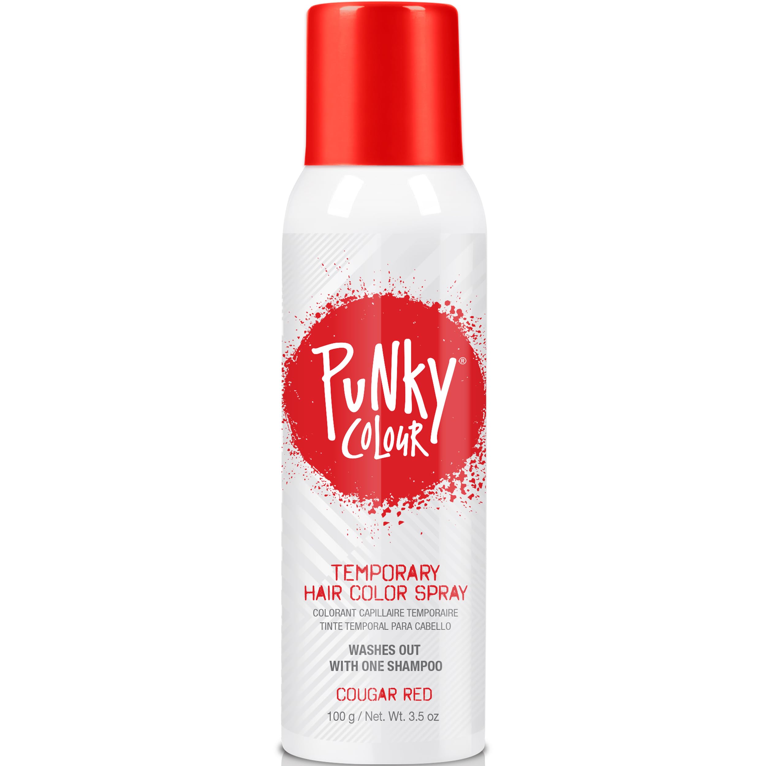 Punky Couleur Temporaire Cougar Red: pulvérisation sur cheveux pour un look vibrant et réversible.