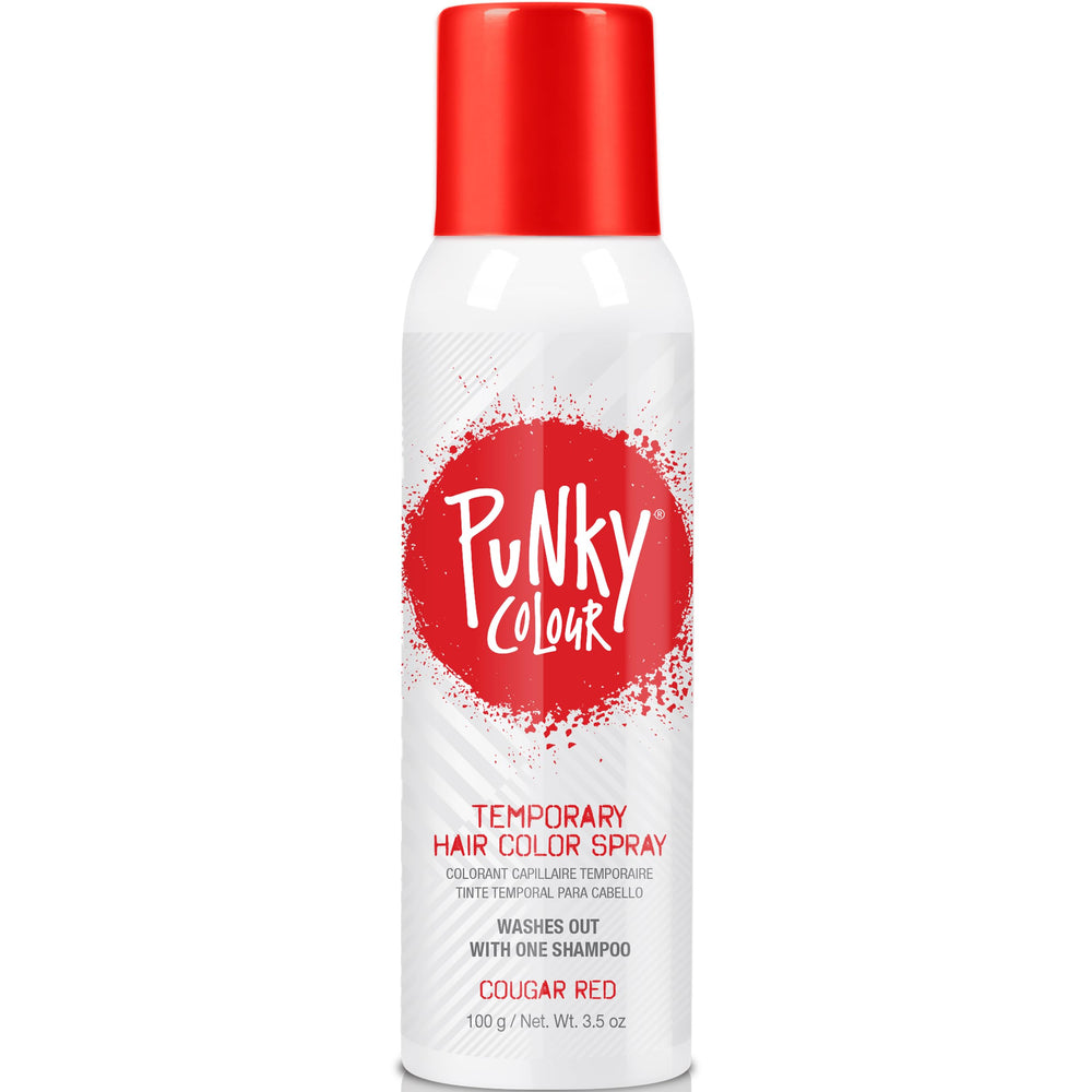 Punky Couleur Temporaire Cougar Red: pulvérisation sur cheveux pour un look vibrant et réversible.