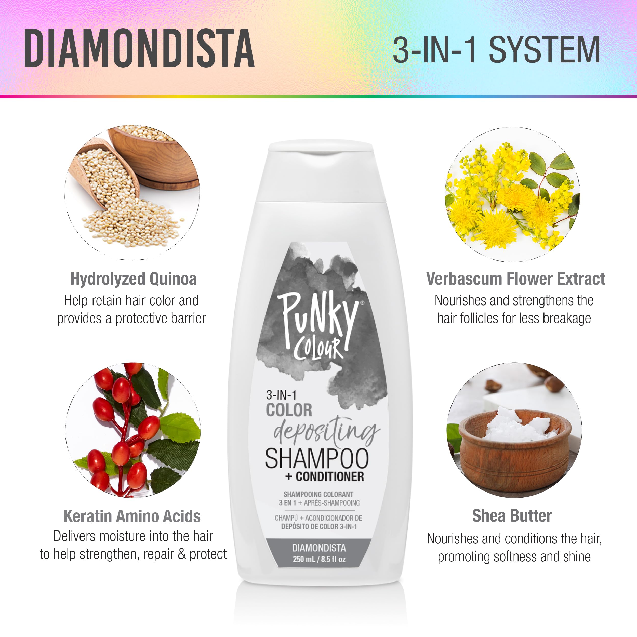 Punky Diamondista: texture crème lavante pour cheveux soyeux et renforcés.