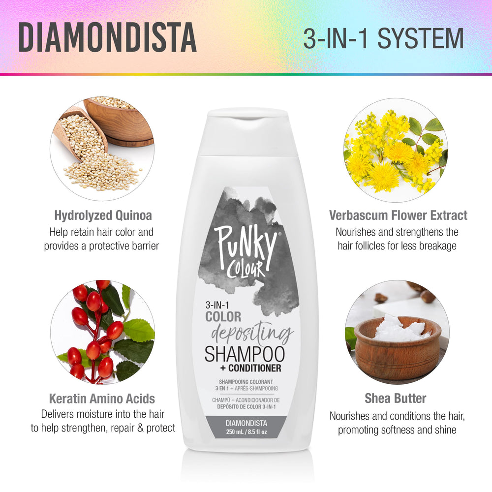 Punky Diamondista: texture crème lavante pour cheveux soyeux et renforcés.