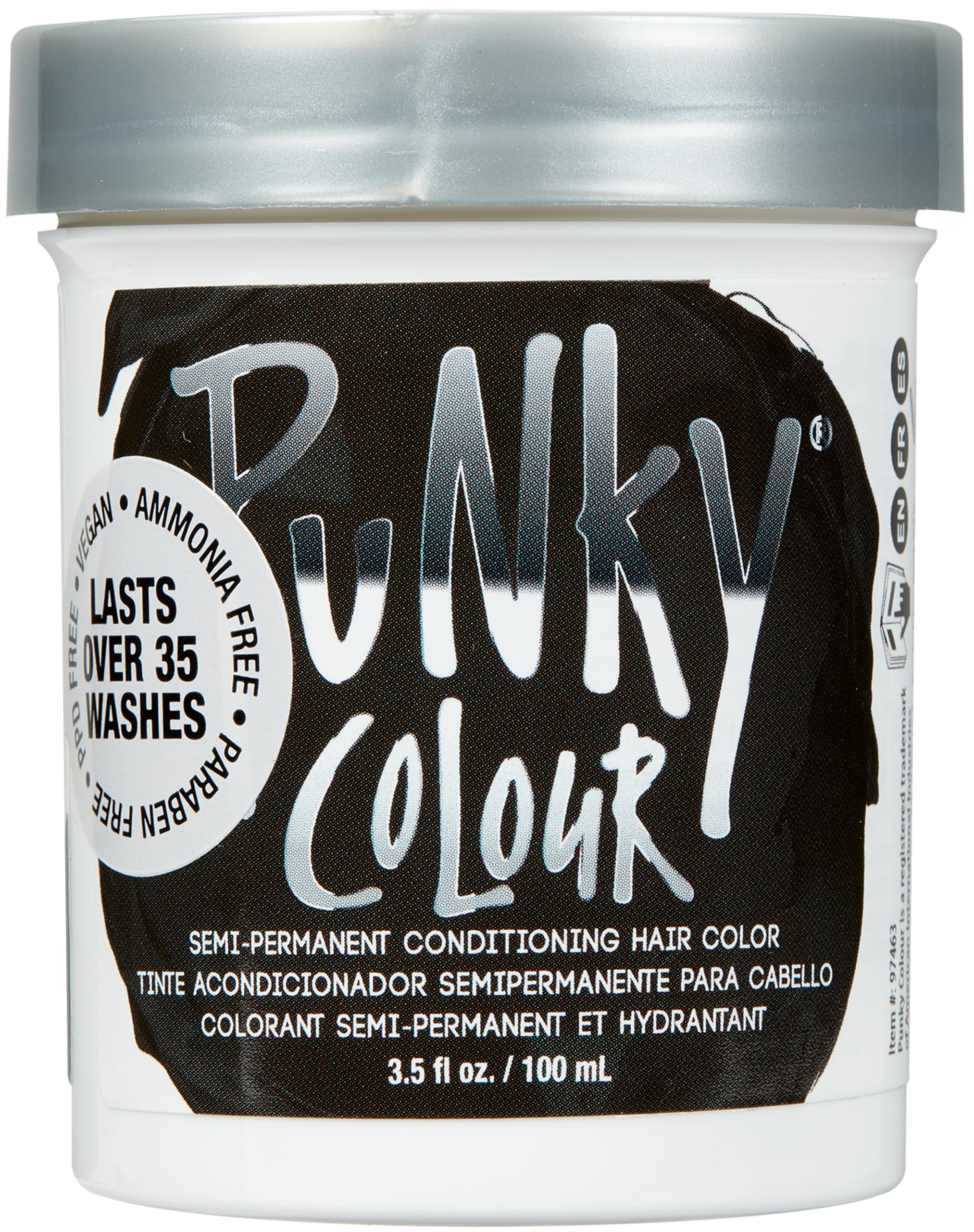 Punky Ebony couleur capillaire semi-permanente, nourrissante, noir profond sans engagement.