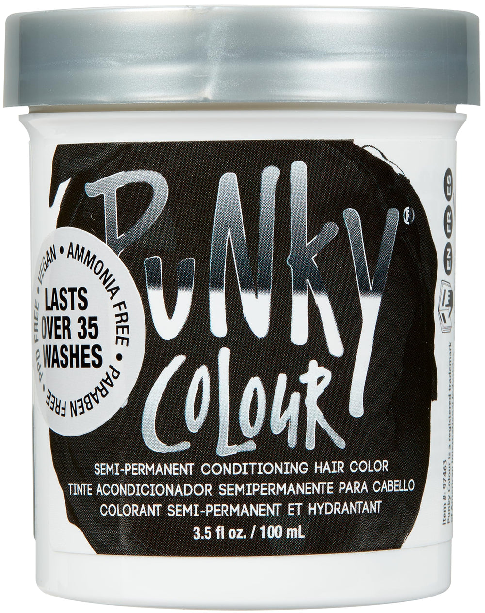 Punky Ebony couleur capillaire semi-permanente, nourrissante, noir profond sans engagement.