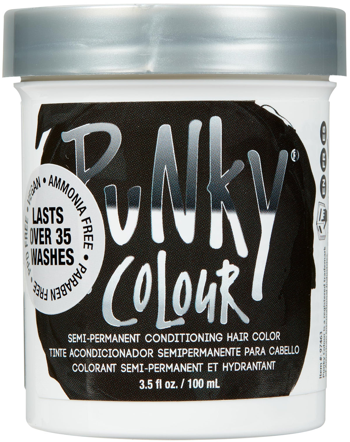 Punky Ebony couleur capillaire semi-permanente, nourrissante, noir profond sans engagement.