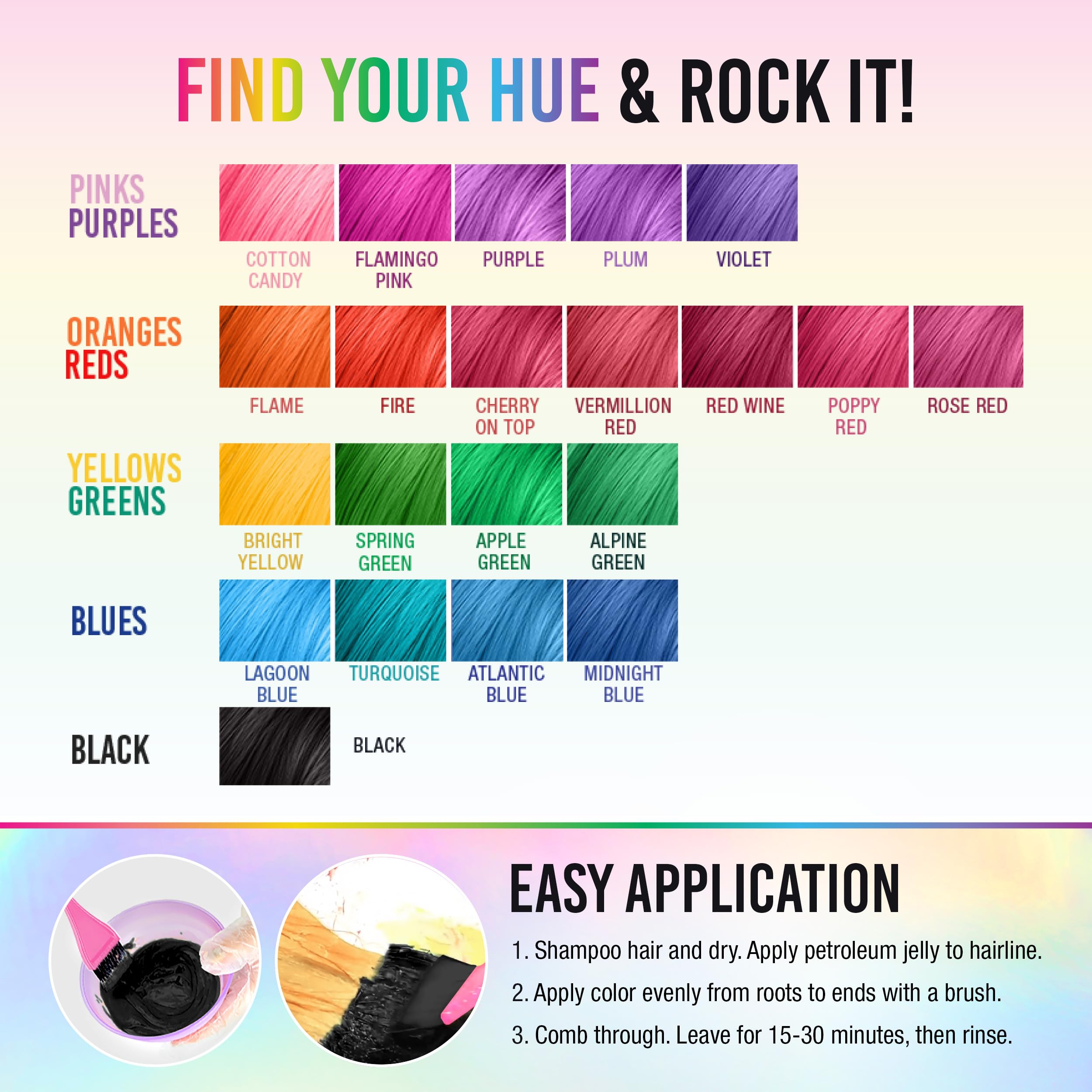 Punky Ebony couleur noire riche et profonde pour un style sophistiqué.