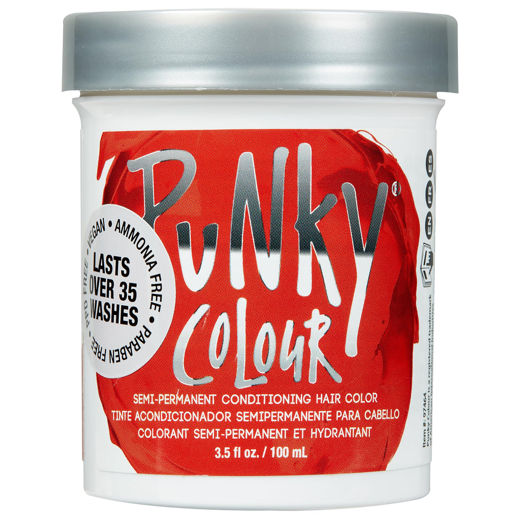 Punky Fire couleur semi-permanente rouge intense, pour une couleur durable jusqu’à 25 lavages.