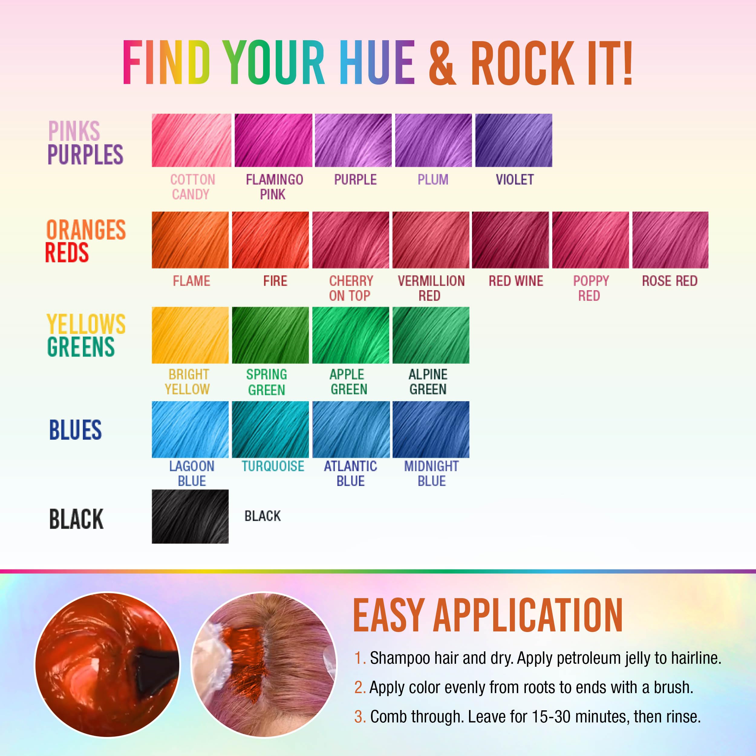 Punky Flame rendu couleur vibrant après lavage, parfait pour ombré et multi-tonal.