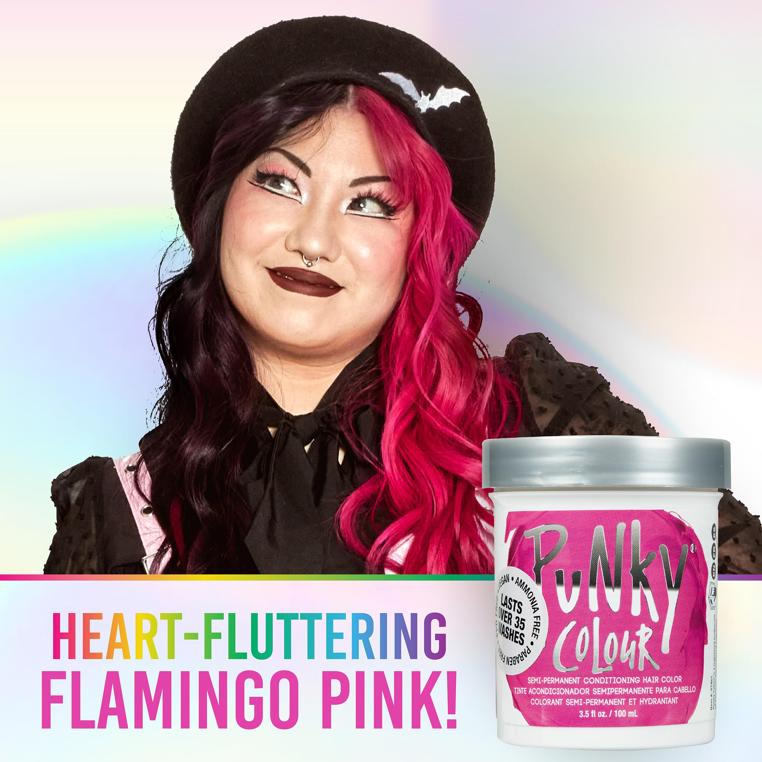 Punky Flamingo Pink, avant-après: transformation visible et durable.