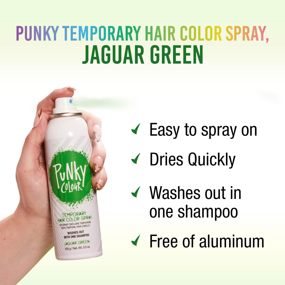 Punky Jaguar Green: application facile sur cheveux pour effet immédiat.