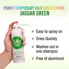 Punky Jaguar Green: application facile sur cheveux pour effet immédiat.