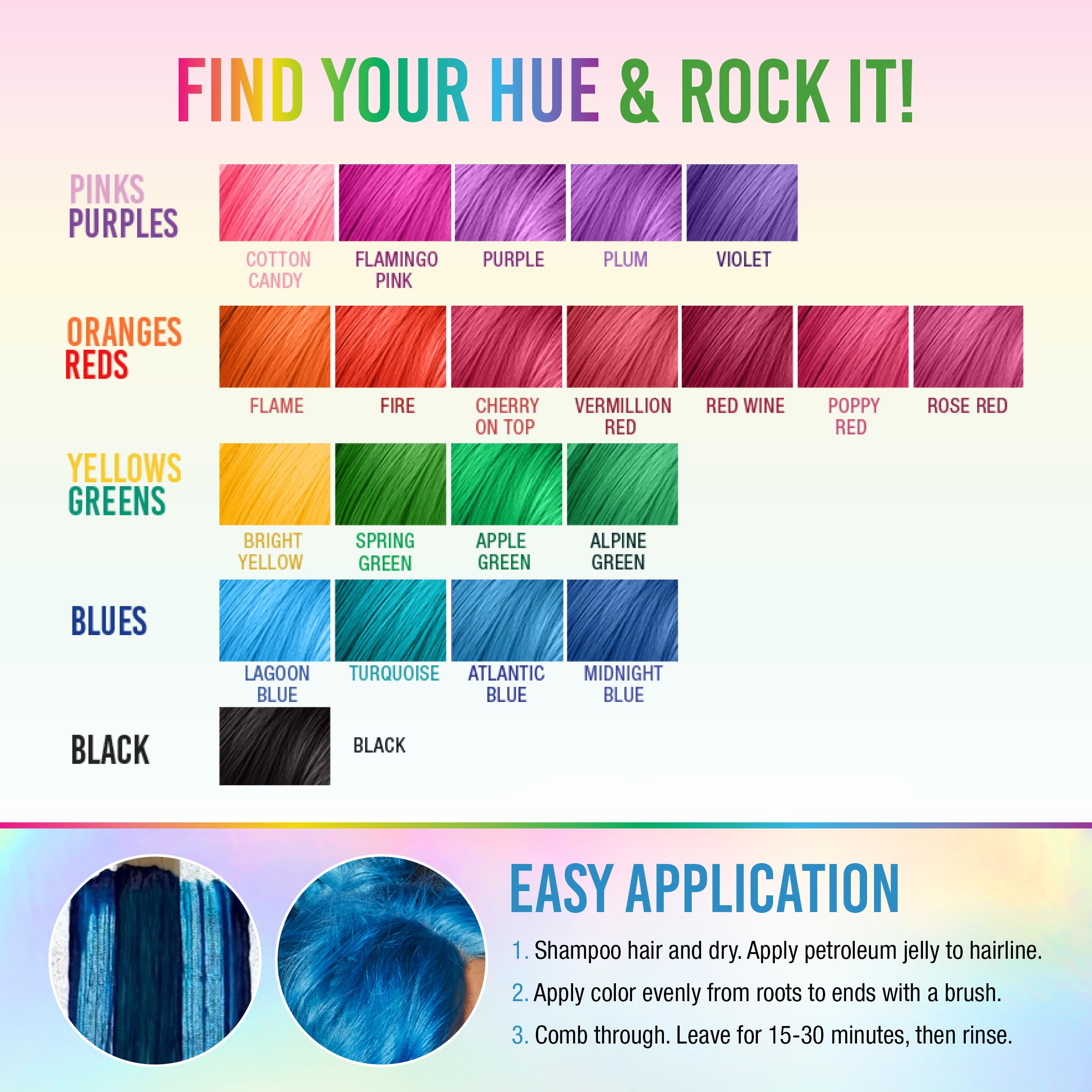 Punky Lagoon Blue – avant/après pour des looks ombrés ou multi-ton