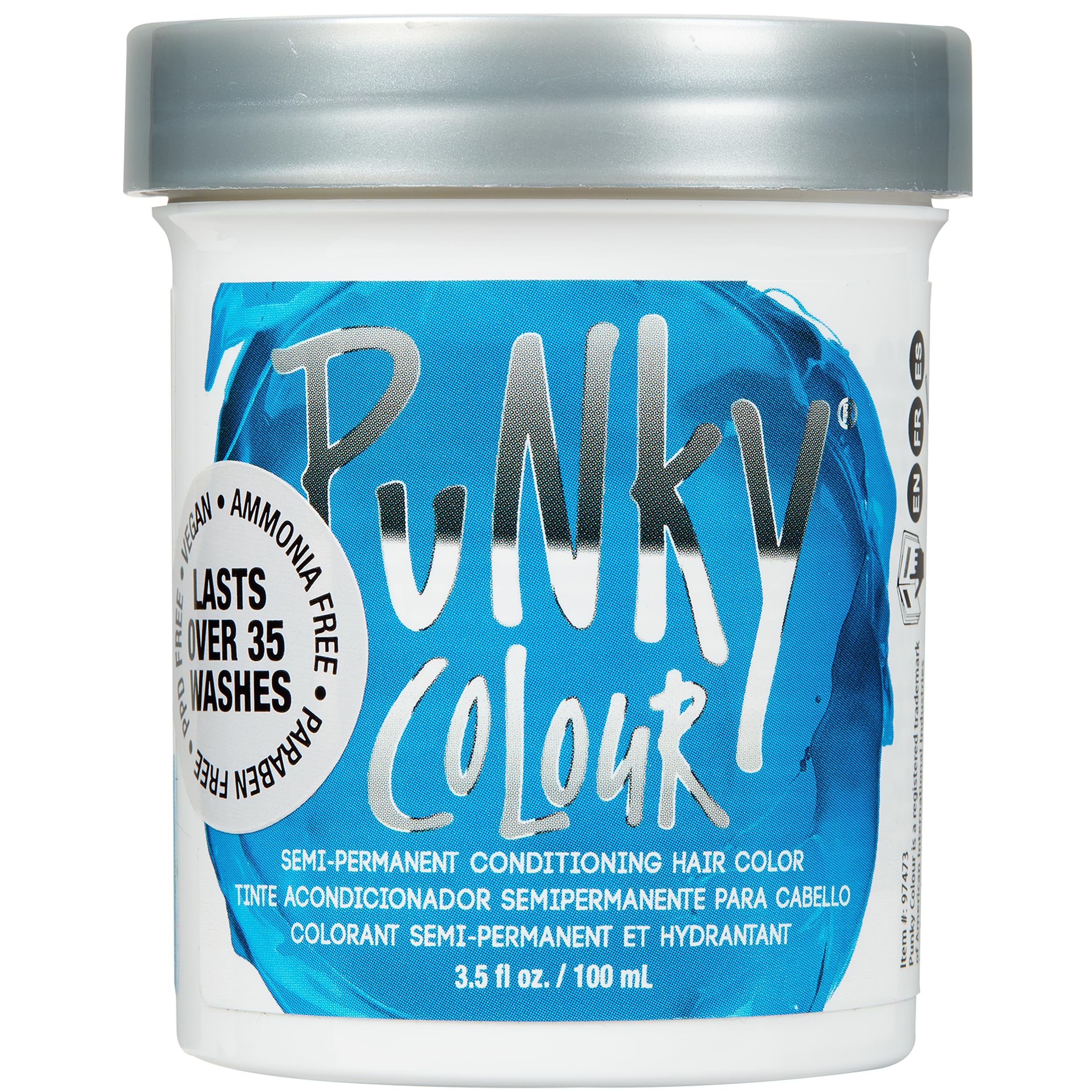 Punky Lagoon Blue – flacon et emballage révélant la teinte vegan et sans cruauté