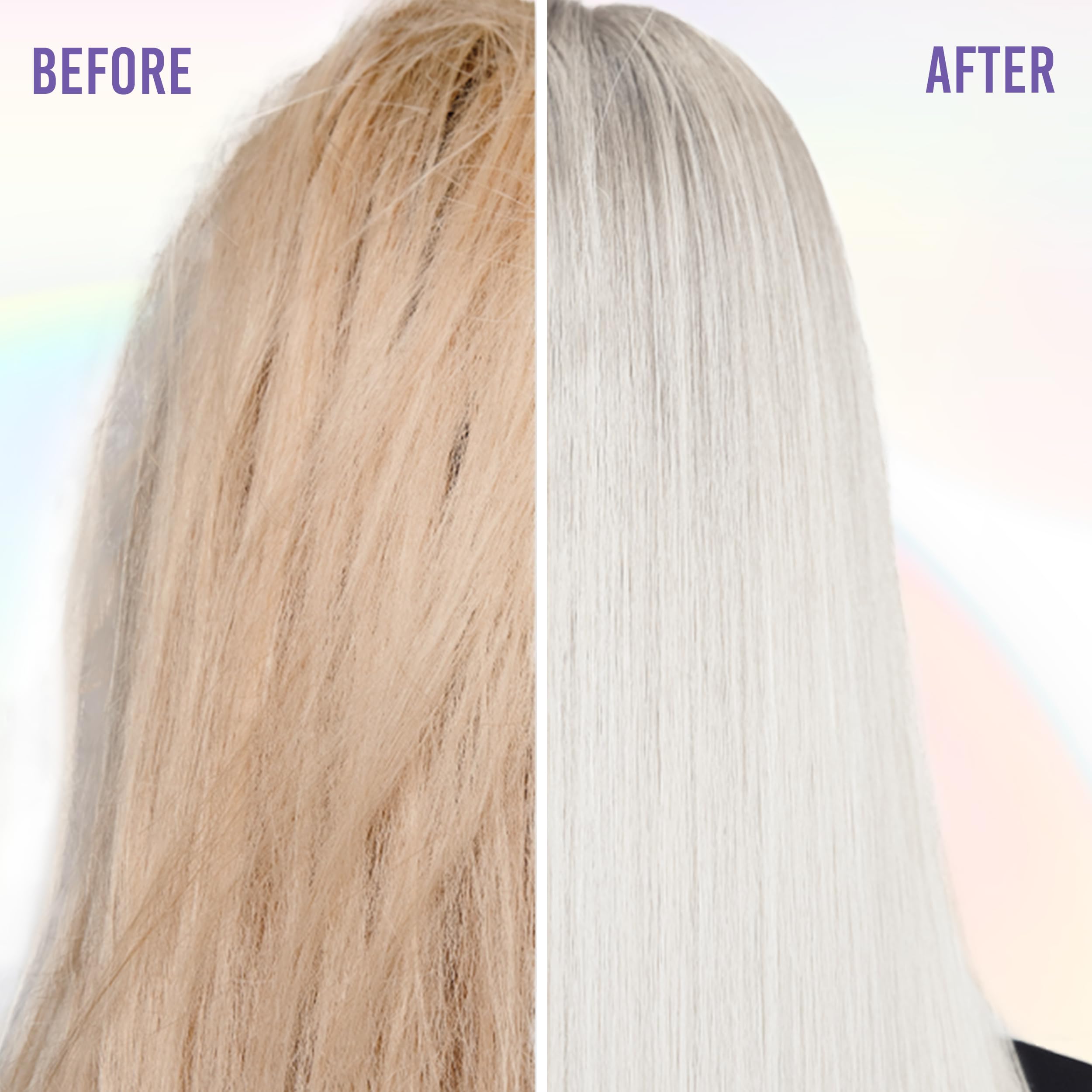Résultat blond platine après utilisation du toner Punky sur cheveux décolorés.