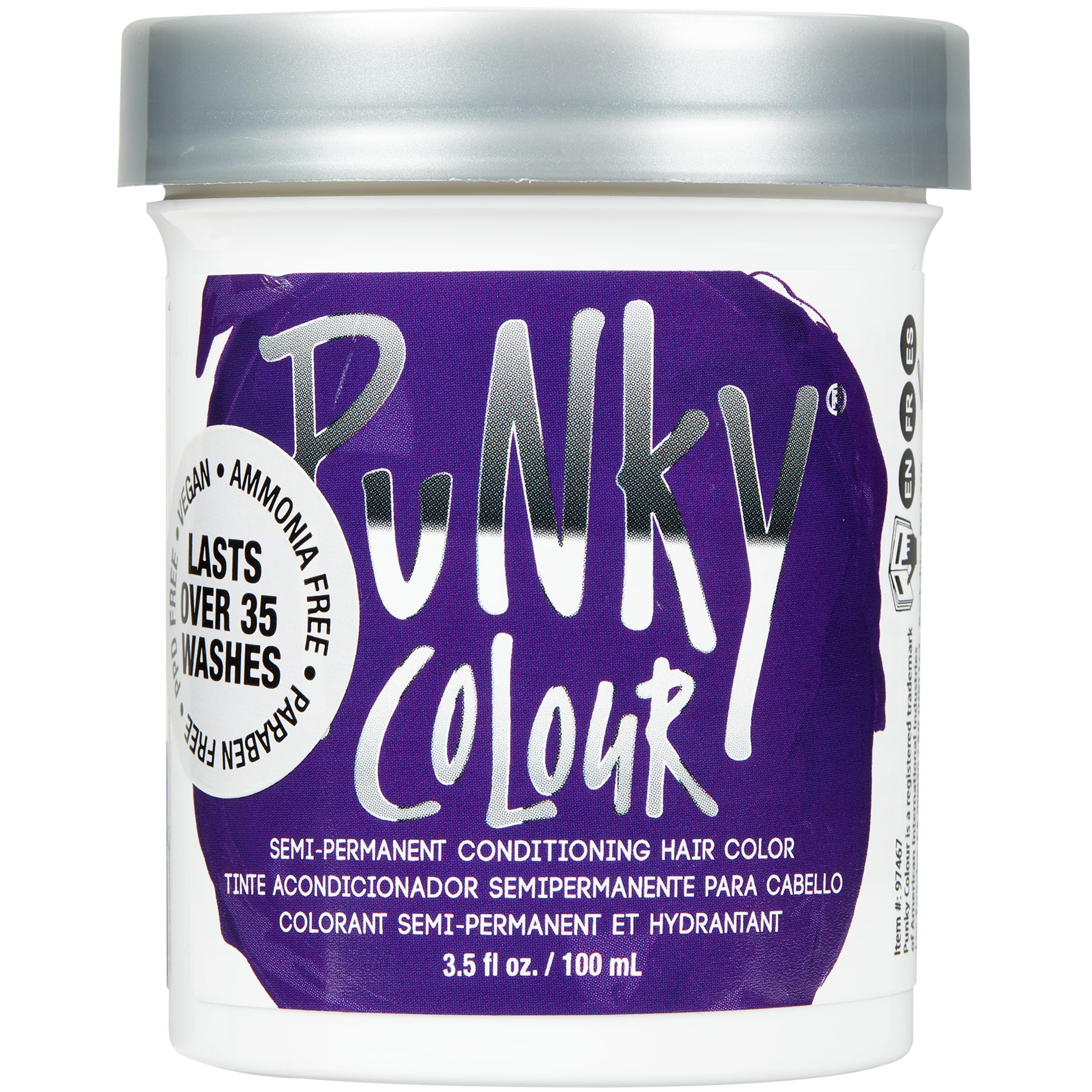 Punky Plum coloration semi-permanente sur cheveux pour un prune vibrant.