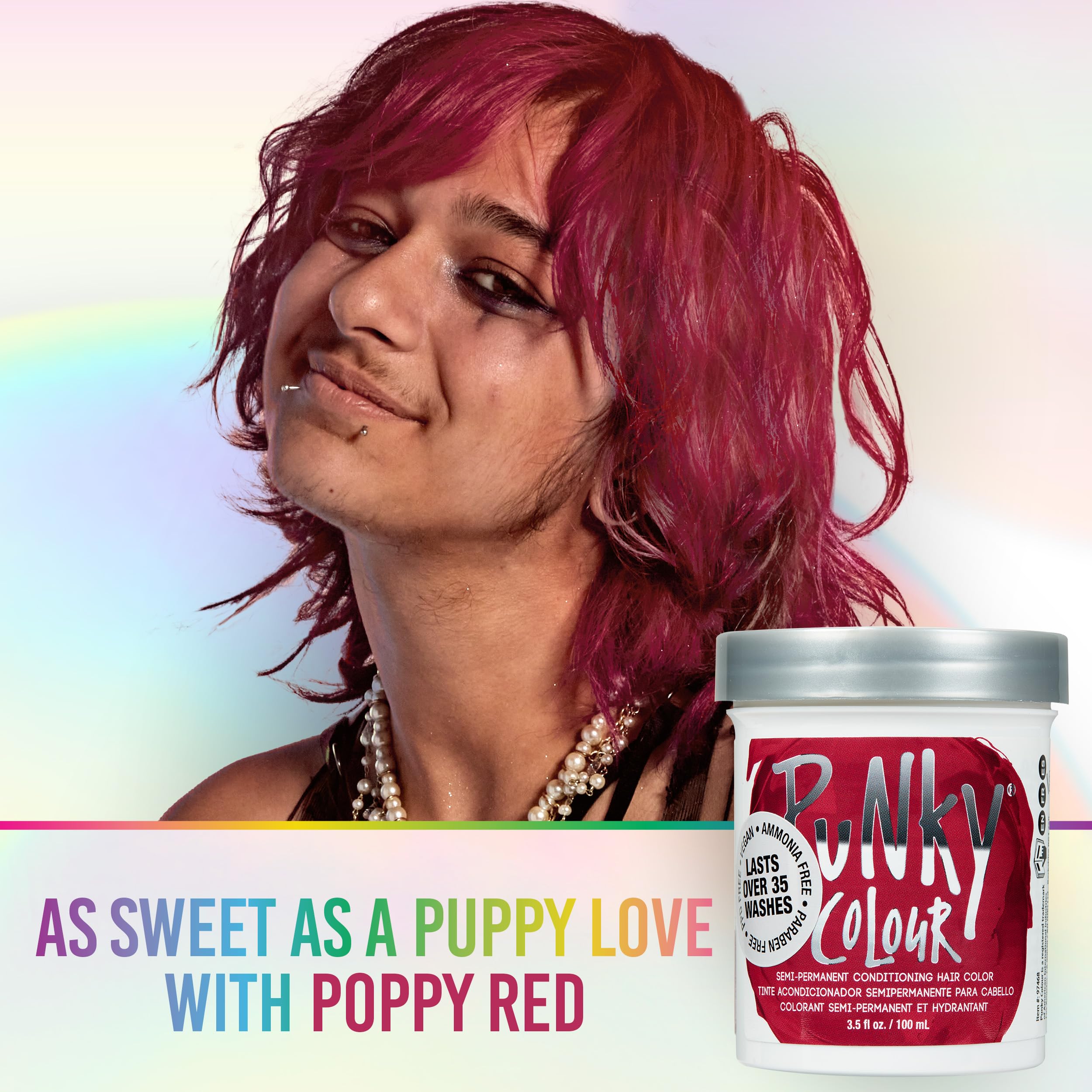 Punky Poppy Red – échantillon couleur montrant une teinte rouge poppy intense