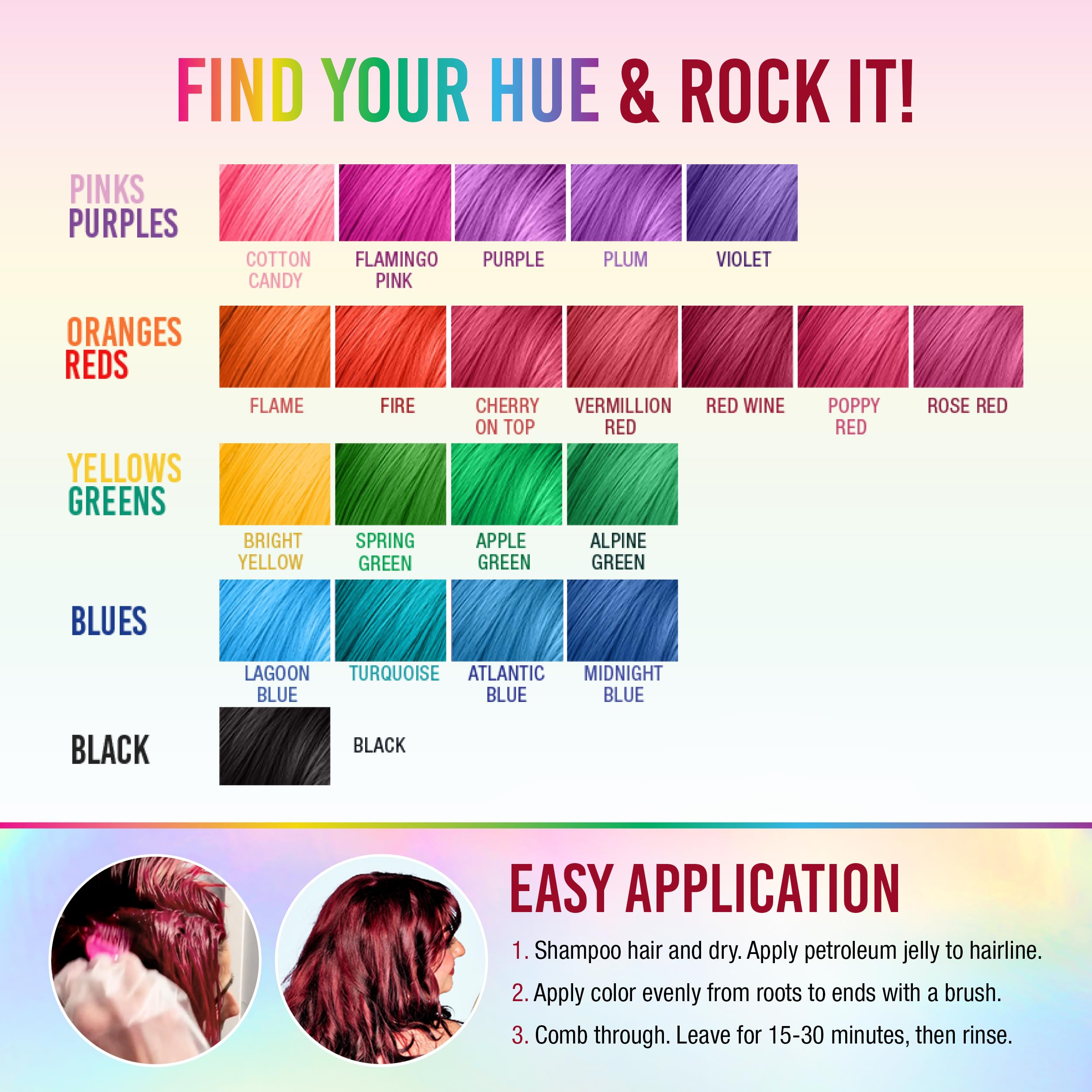 Punky Red Wine – échantillon couleur pour tester des tons ombrés.