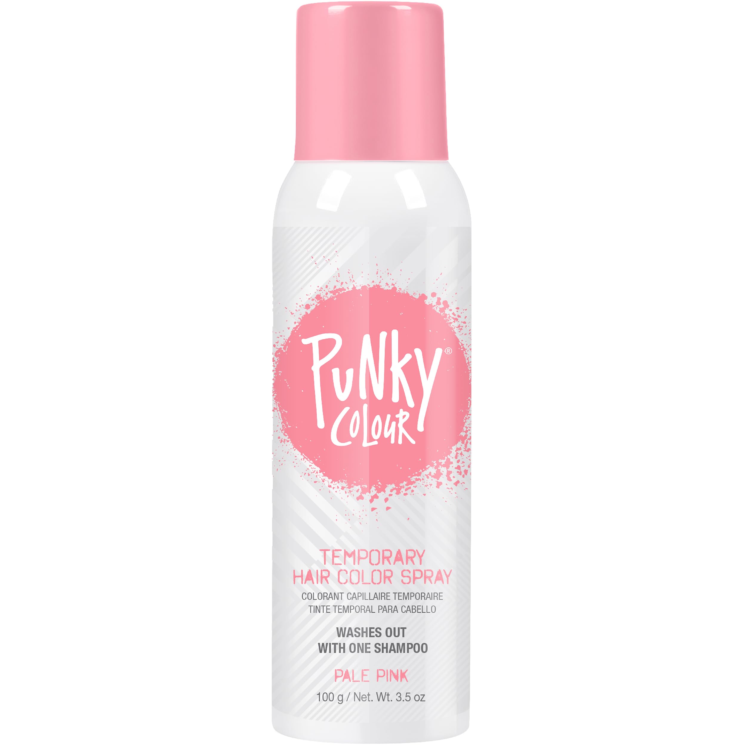 Punky Spray couleur temporaire Rose pâle, bouteille prête à l’emploi pour un look rapide.