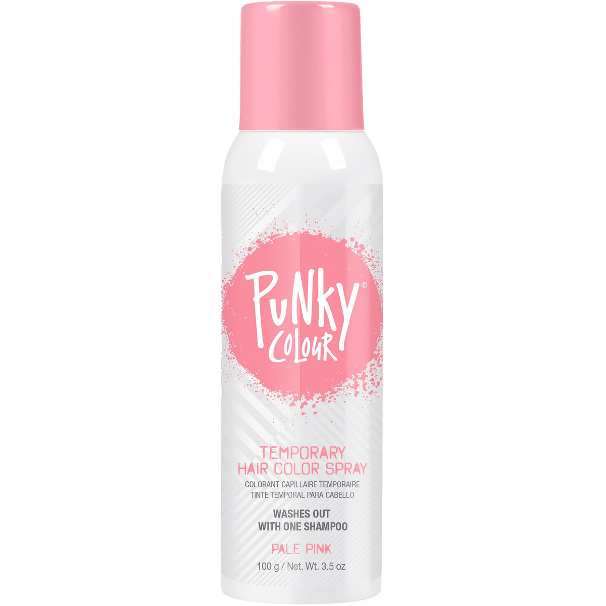 Punky Spray couleur temporaire Rose pâle, bouteille prête à l’emploi pour un look rapide.