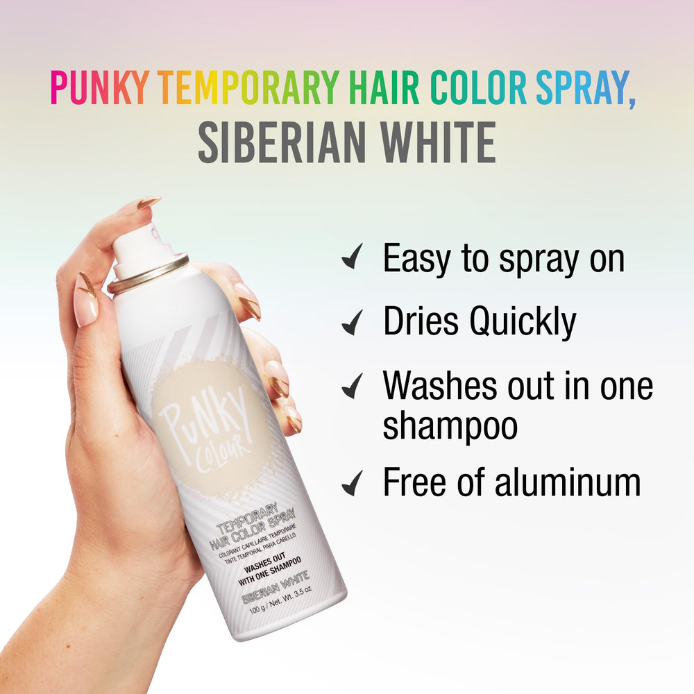 Punky spray coloration temporaire en action sur cheveux pour un effet ponctuel.