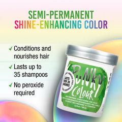 Punky Spring Green: applicateur et pinceau facilitant l'application homogène à domicile.