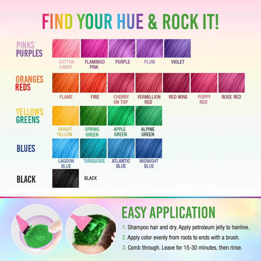 Punky Spring Green: couleur vibrante qui tient jusqu'à 35 lavages avec soin sans peroxyde.