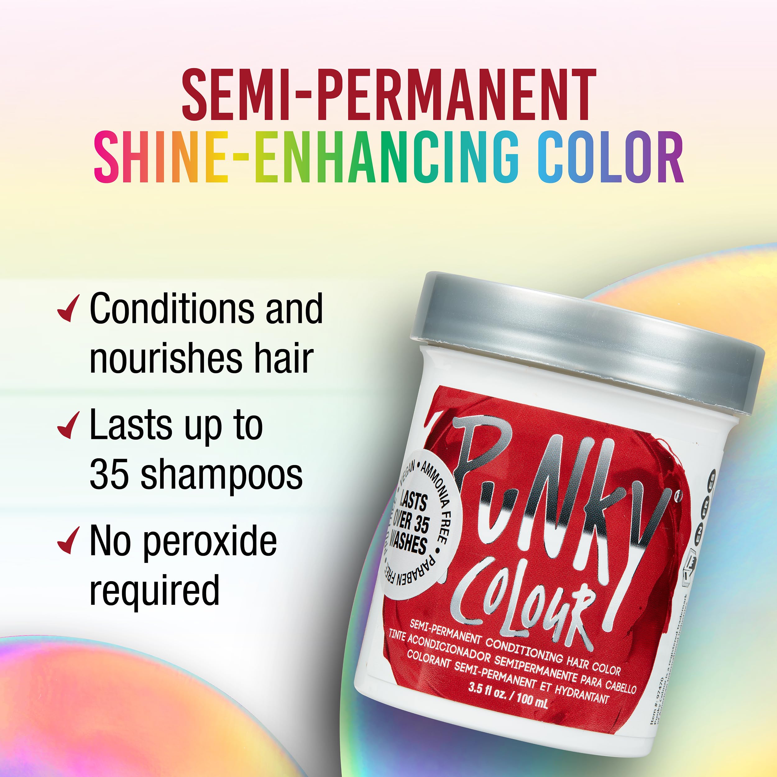 Punky Vermillon Rouge – coloration semi-permanente pour résultats éclatants et cheveux nourris.