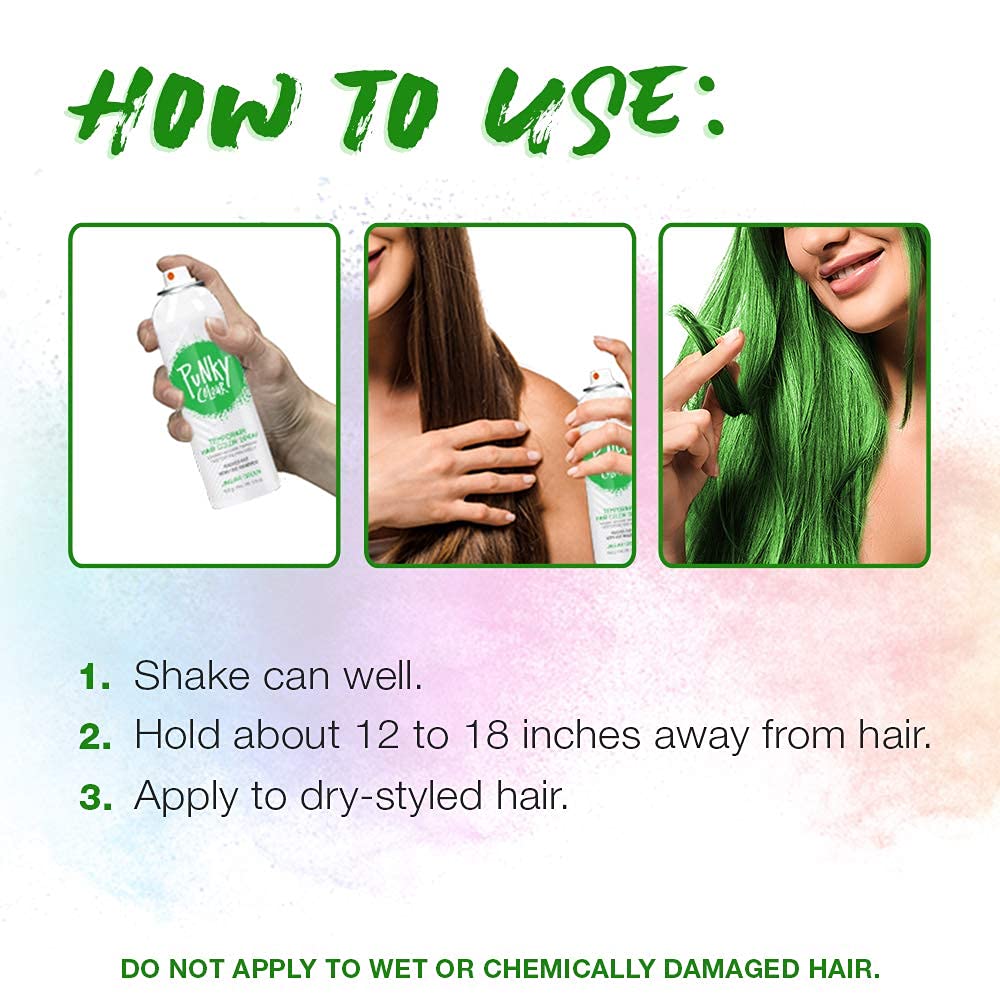 Punky Jaguar vert rincage facile, couleur temporaire qui s’efface après shampoing.