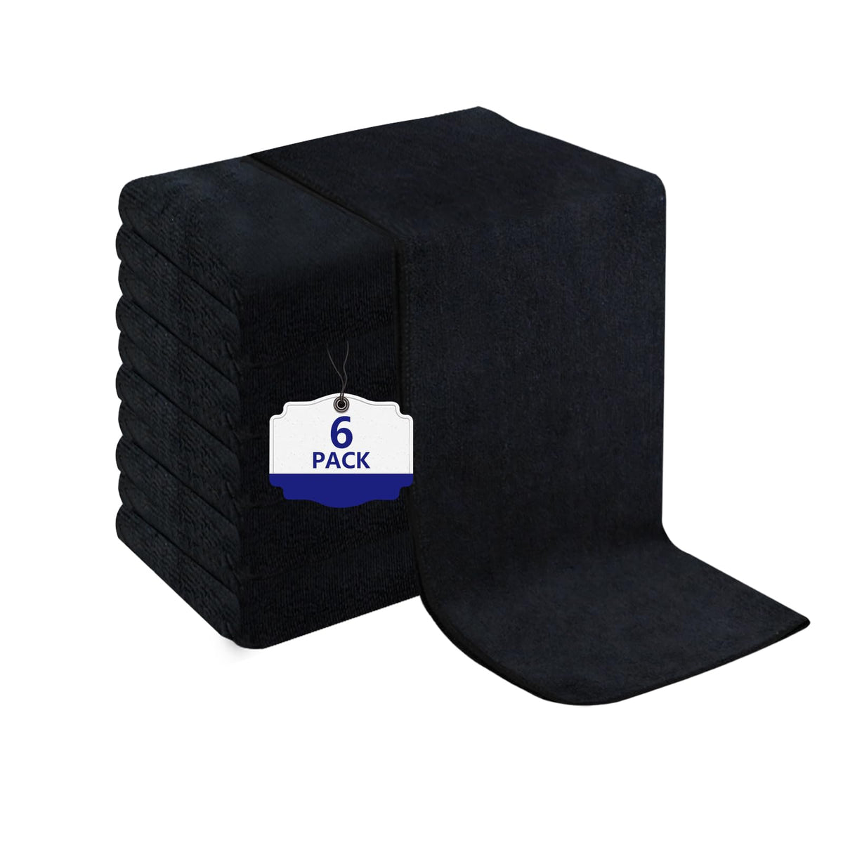 Puomue ensemble six serviettes noires en microfibre, parfaites pour le salon.
