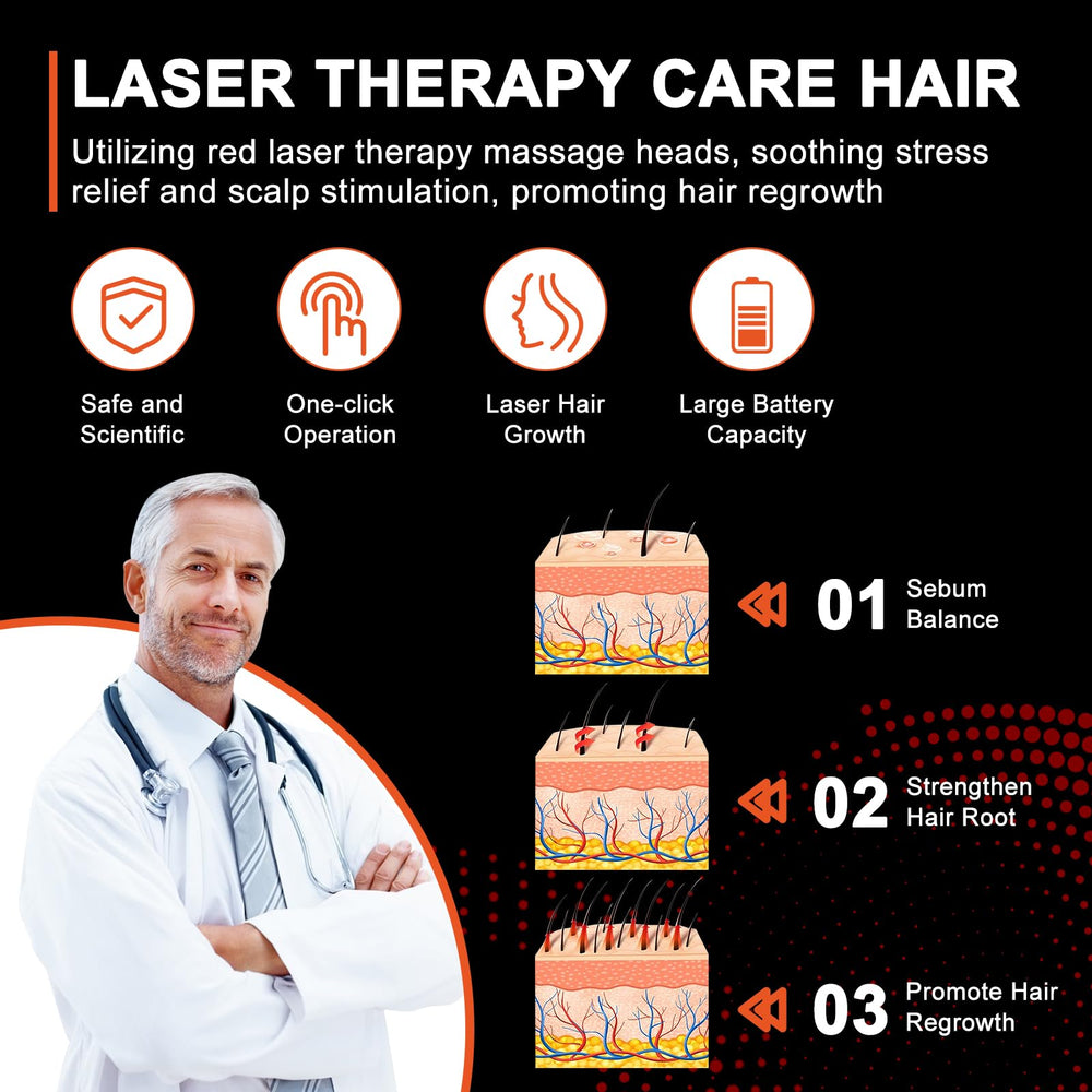 PUPCA Peigne laser – Commande simple: démarrage rapide avec un seul bouton.