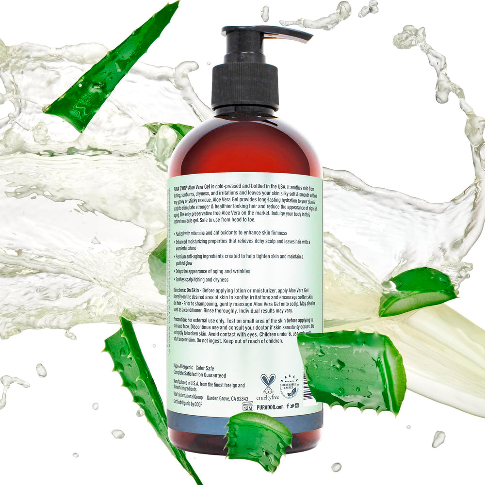 Emballage recyclable du PURA D'OR Gel Aloe Vera Bio Lavande.