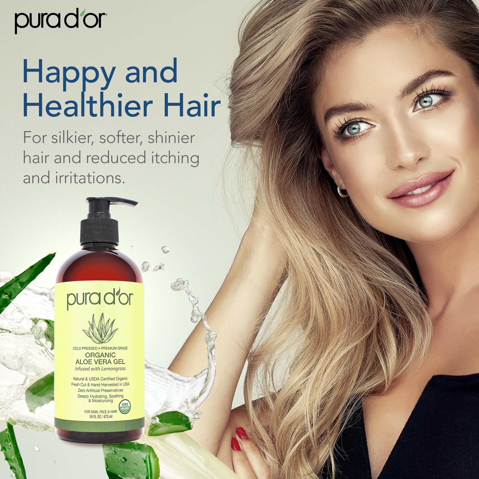 PURA D'OR Aloe Vera Gel after-sun soothing for comfortable skin