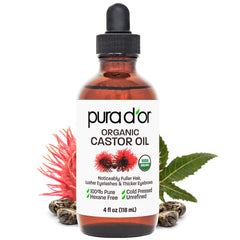 PURA D'OR huile de ricin – flacon clair, hydratation capillaire naturelle