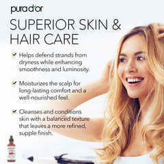 PURA D'OR huile de ricin – soin des cils et sourcils pour définition