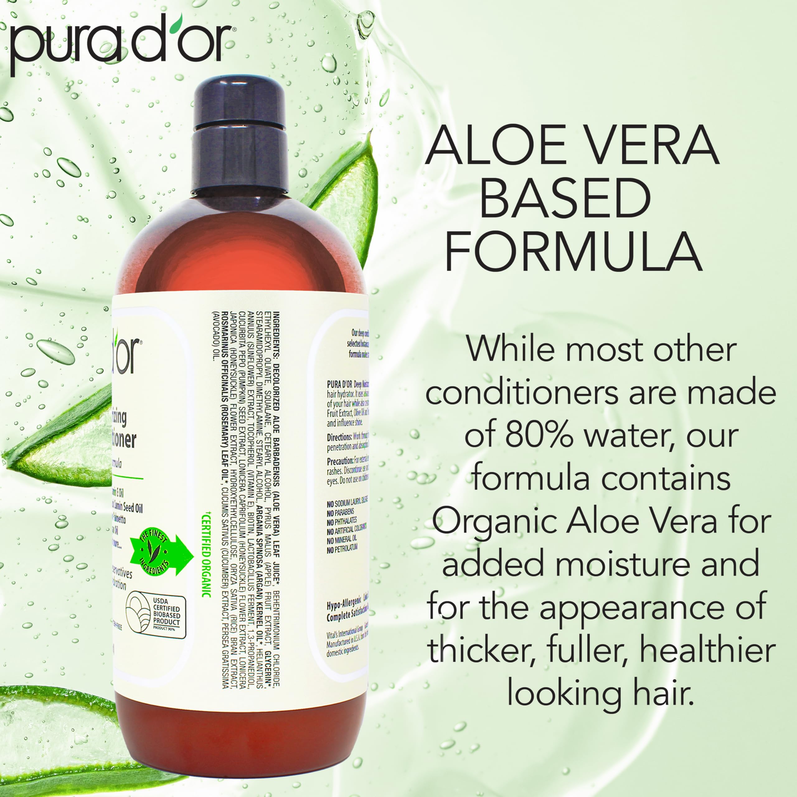 PURA D'OR – extrait de pomme pour cuir chevelu sain et cheveux soyeux.