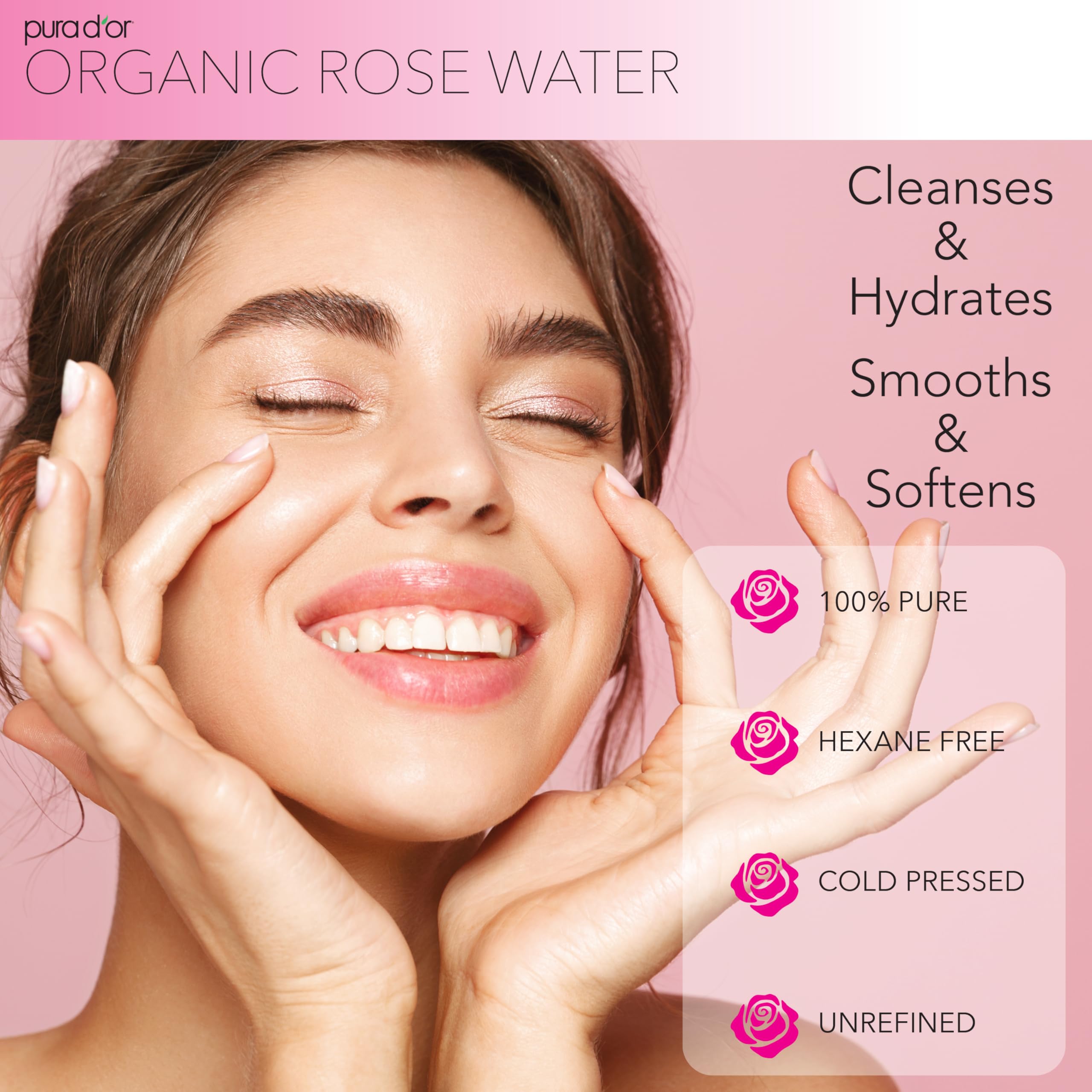 Application sur le visage avec le tonique PURA D'OR hydratant.