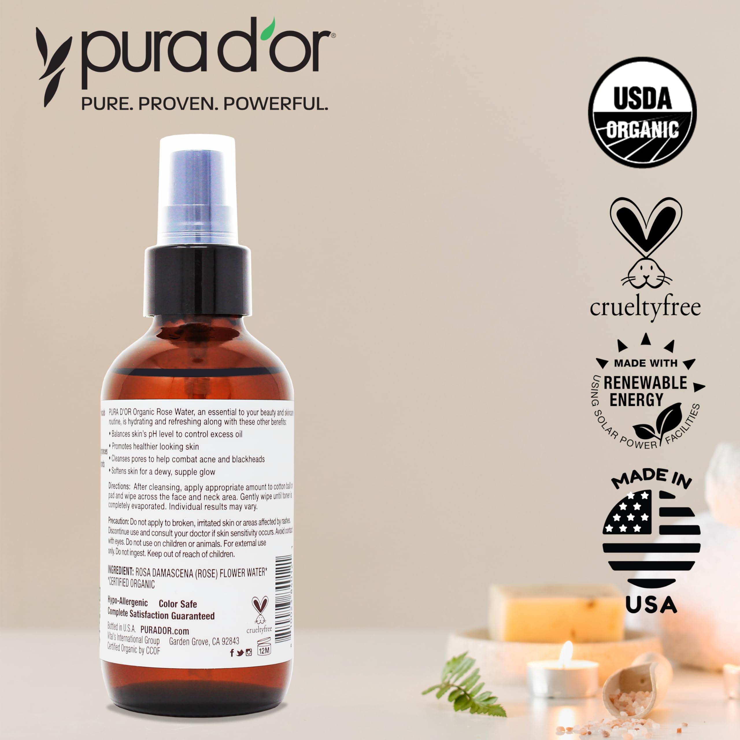 Utilisation quotidienne du tonique PURA D'OR pour hydratation durable.
