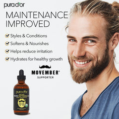 PURA D'OR huile barbe application sur barbe Original Santal – application facilitée
