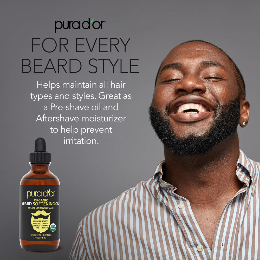 PURA D'OR huile barbe parfum Santal Original – fragrance raffinée durable