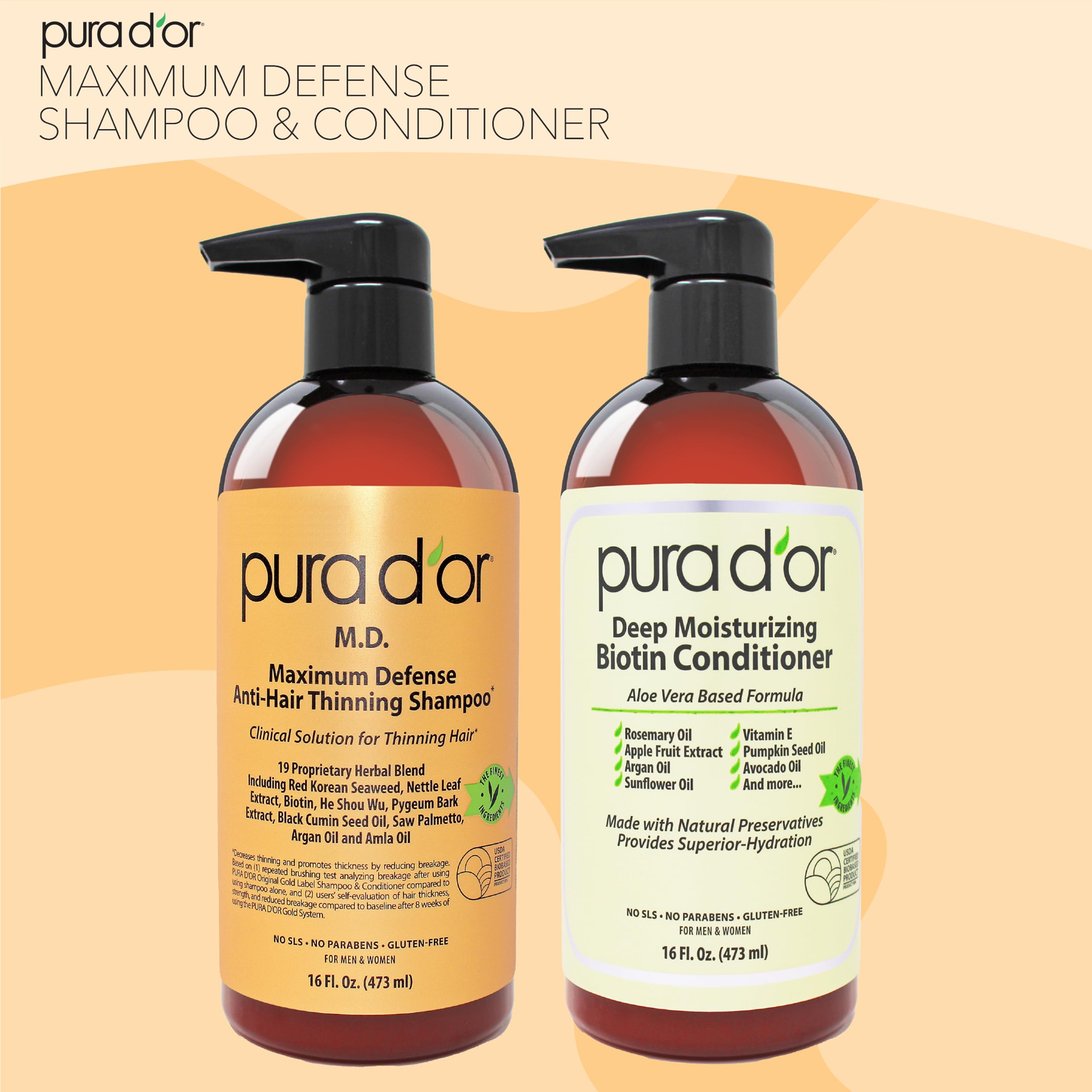 PURA D'OR MD Coffret ensemble : routine capillaire complète et saine.