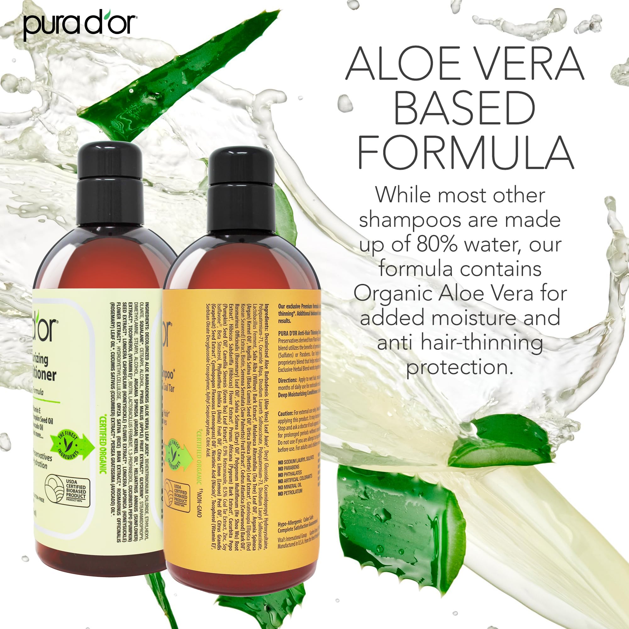 PURA D'OR MD Ingrédients clés : extrait d'ortie et huile d'argan.