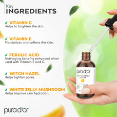 PURA D'OR Vitamine C 20% – acide férulique pour protection cutanée