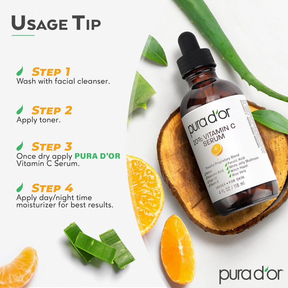PURA D'OR Vitamine C 20% – routine quotidienne adaptée à tous types de peau
