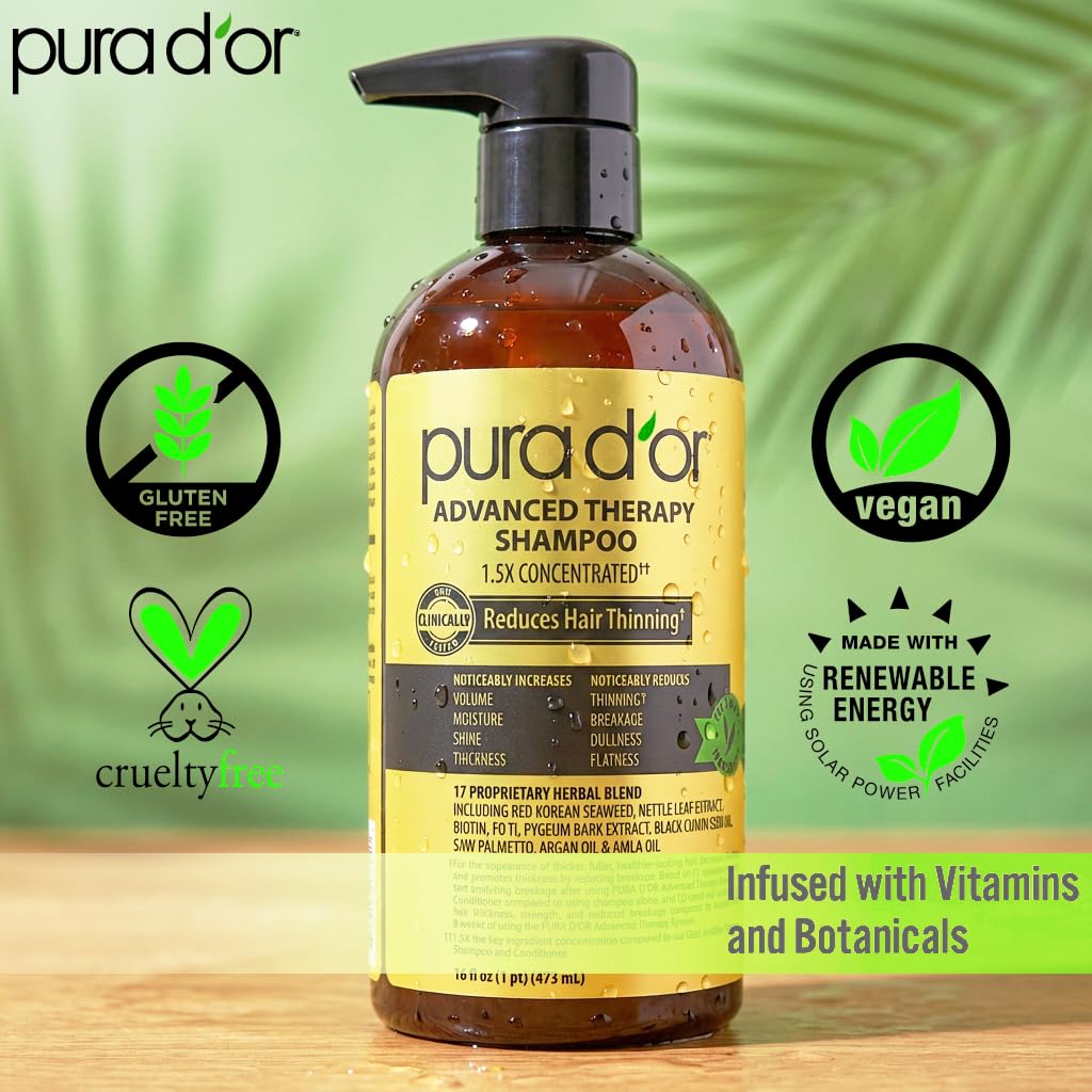 PURA D'OR Shampoing Thérapie Avancée – présentation en boutique, parfait pour démarrer une routine