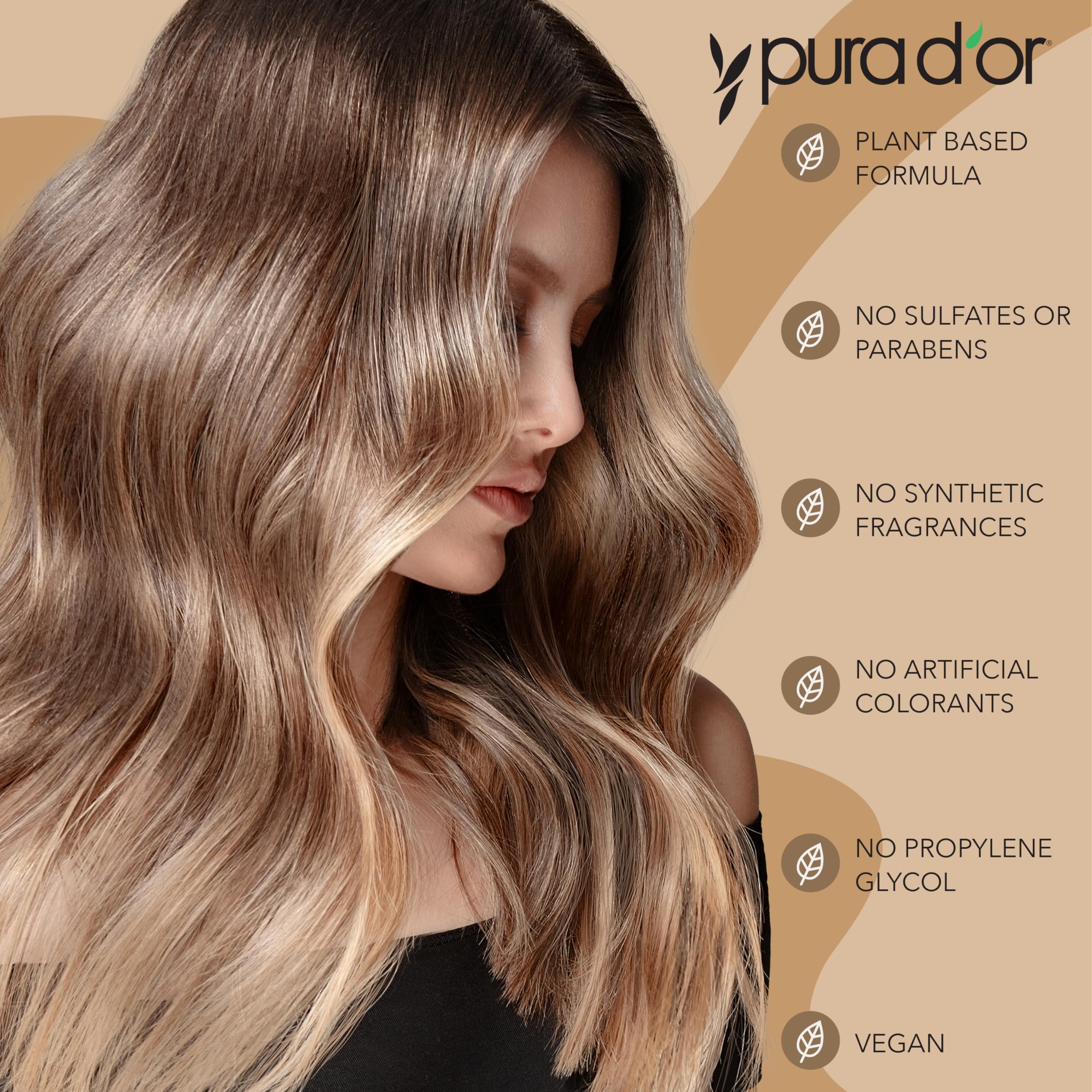 PURA D'OR Shampoo – gros plan huile d'arbre à thé et huile d'argane.