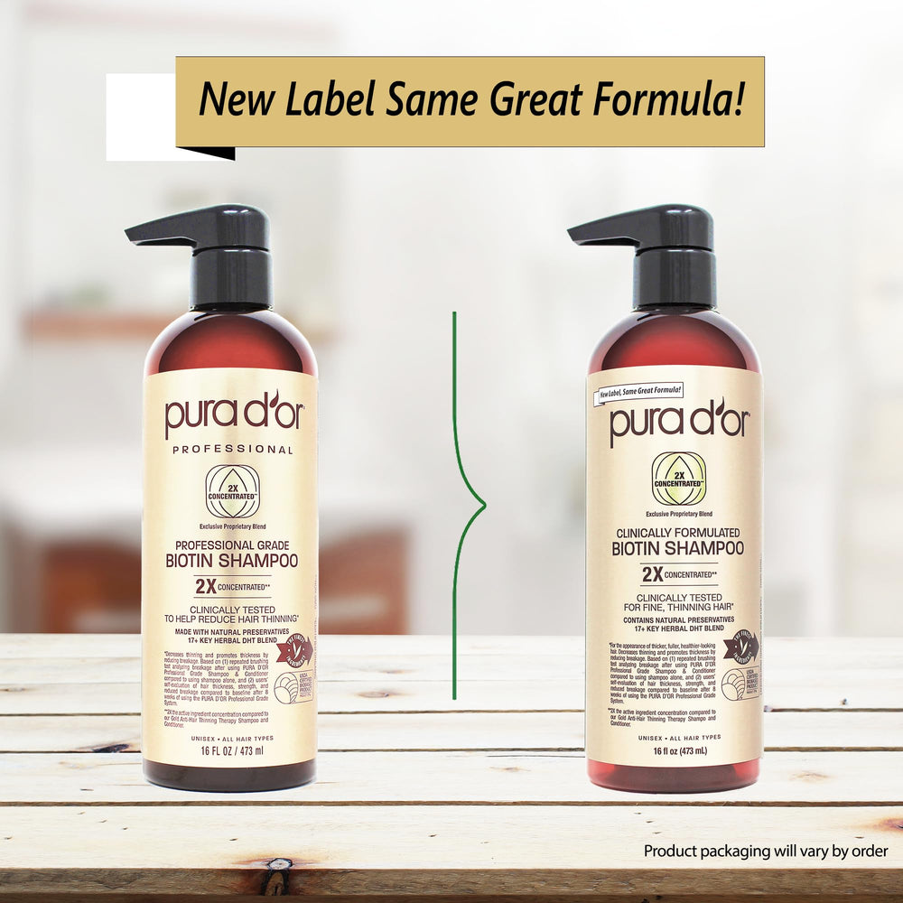 PURA D'OR Shampoo – utilisation quotidienne recommandée pour cheveux normaux à secs.