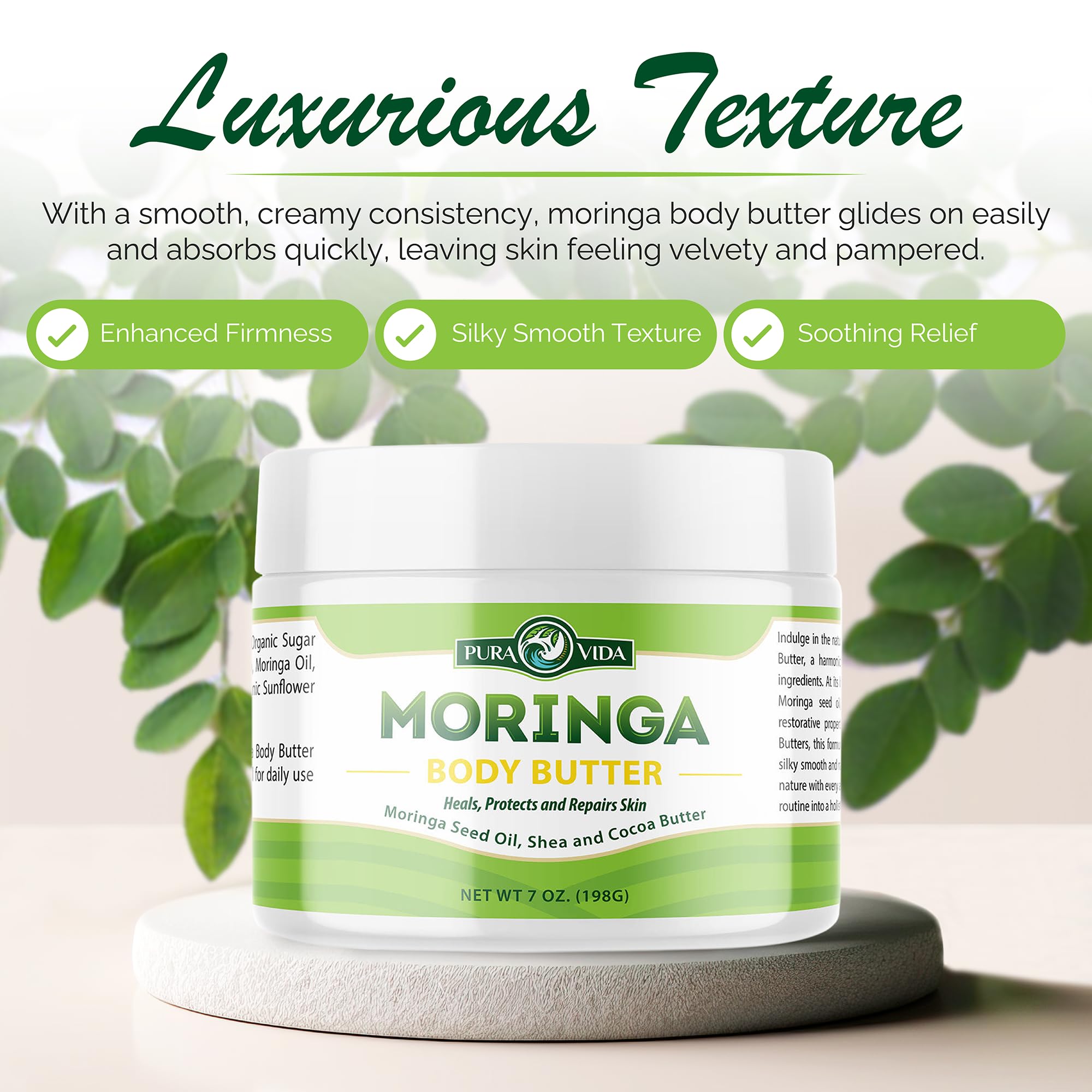 PURA VIDA MORINGA – Acides gras essentiels pour l'élasticité et la fermeté.