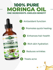 PURA VIDA MORINGA: huile visage nourrissante et hydratante pour peau sèche.