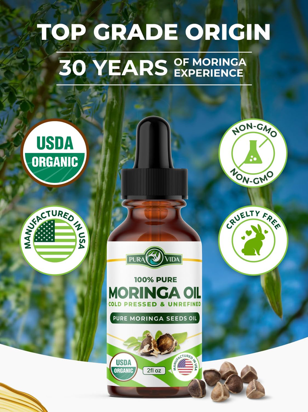 PURA VIDA MORINGA soin-cheveux nourrit et apporte brillance